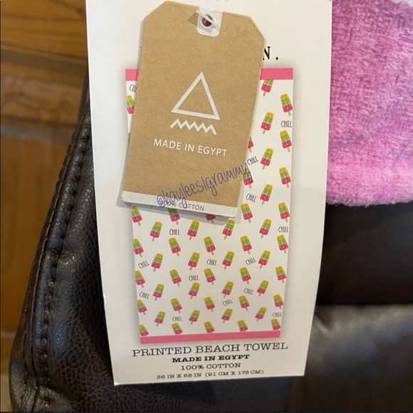 Rae Dunn CHILL Popsicle Printed Beach Towel Bright Colors BRAND NEW!! - Picture 2 of 4